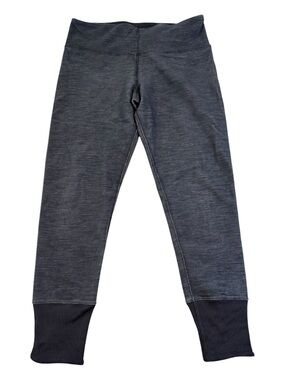 Lululemon Clarity Pant Luon Denim Black Ribbed Cuff Cropped Pants Size 6
